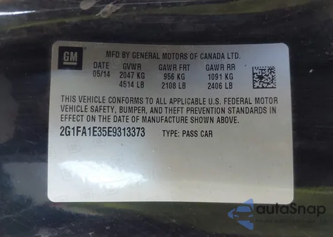 2014 Chevrolet Camaro 2Ls z USA, uszkodzony, nr VIN 2G1FA1E35E9313373